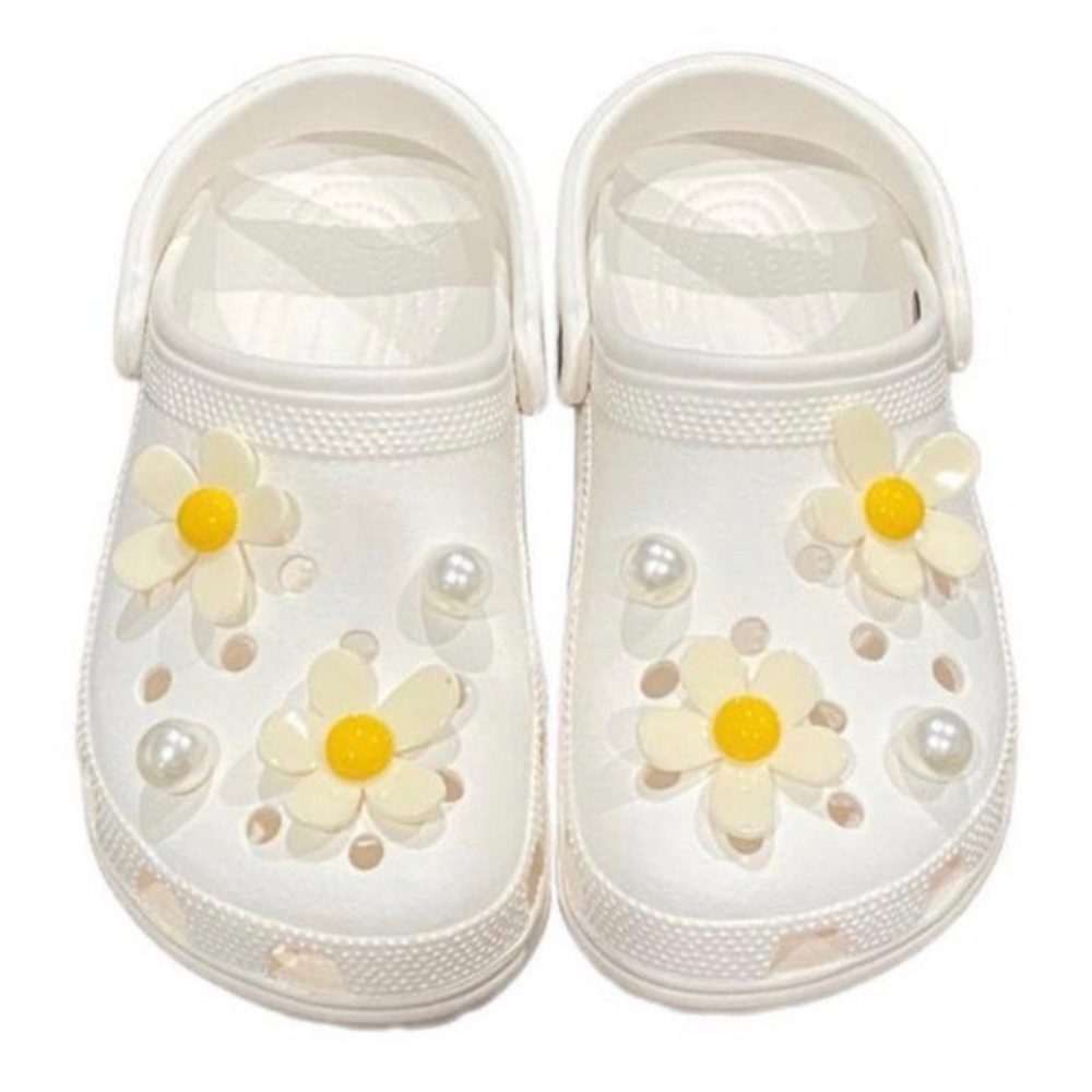 Croc Charms High End Acrylic Daisy Flower Set